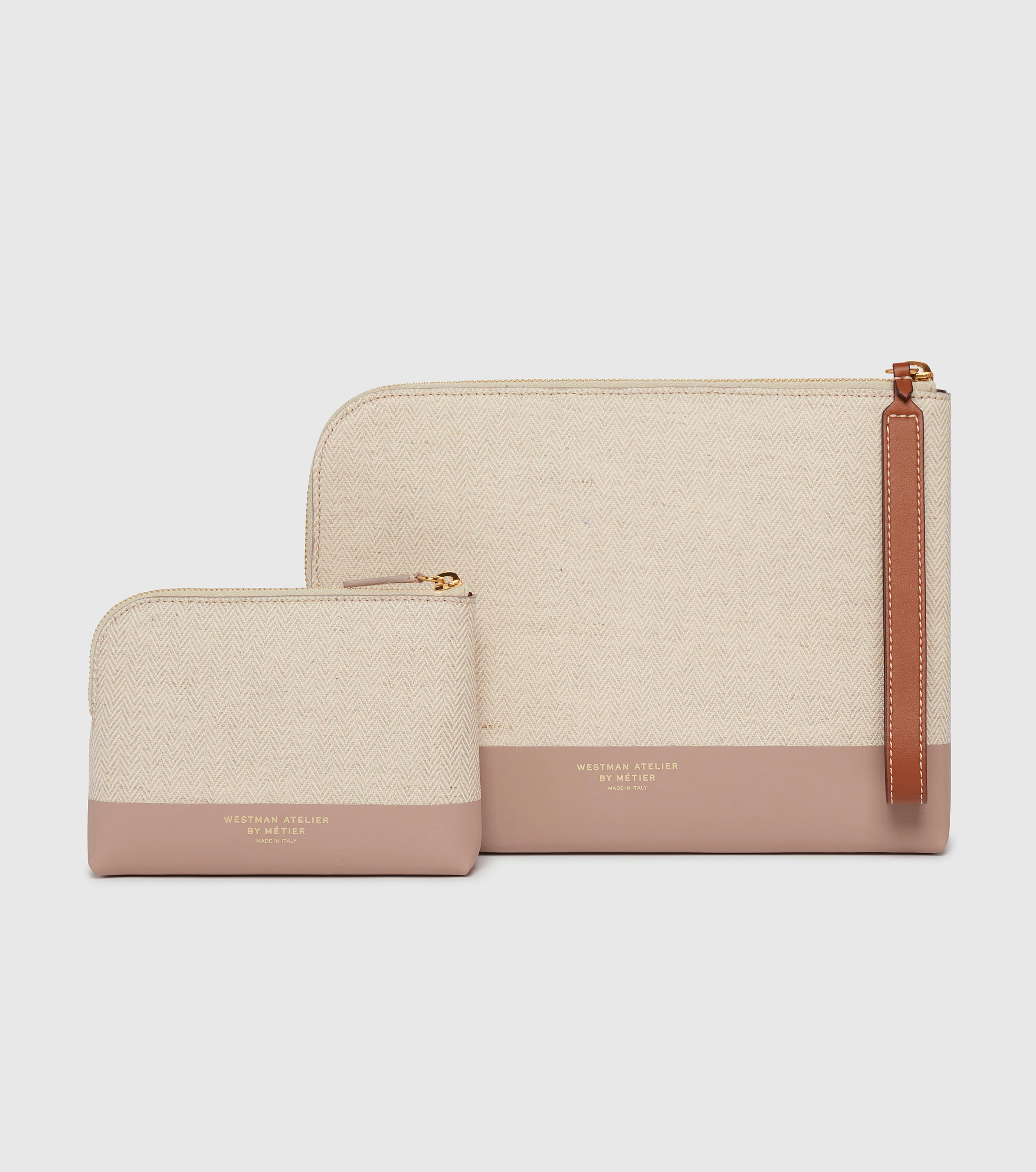 The Makeup Pouch - Herringbone and Mauve - Image 3